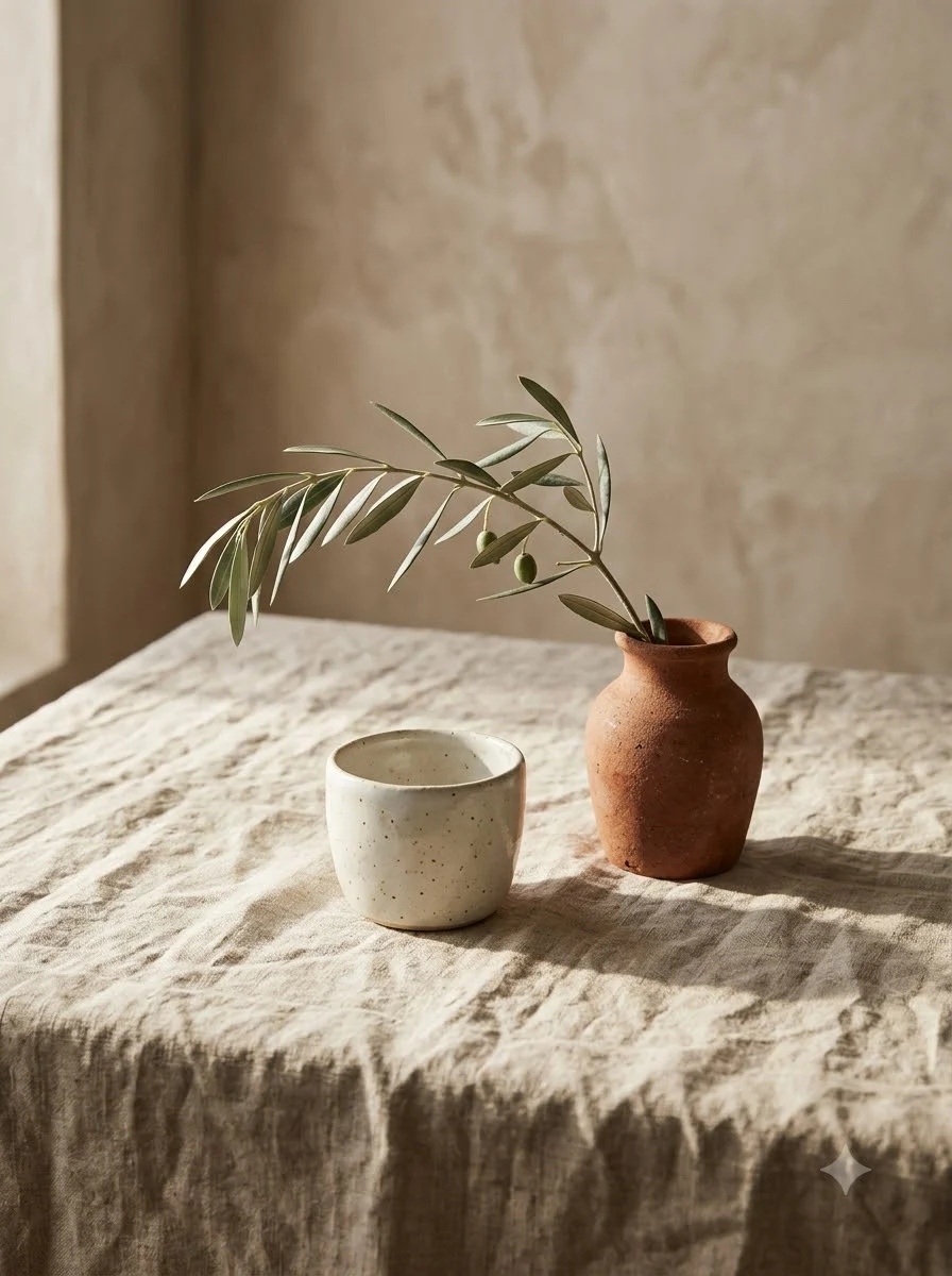Ceramics in warm morning light